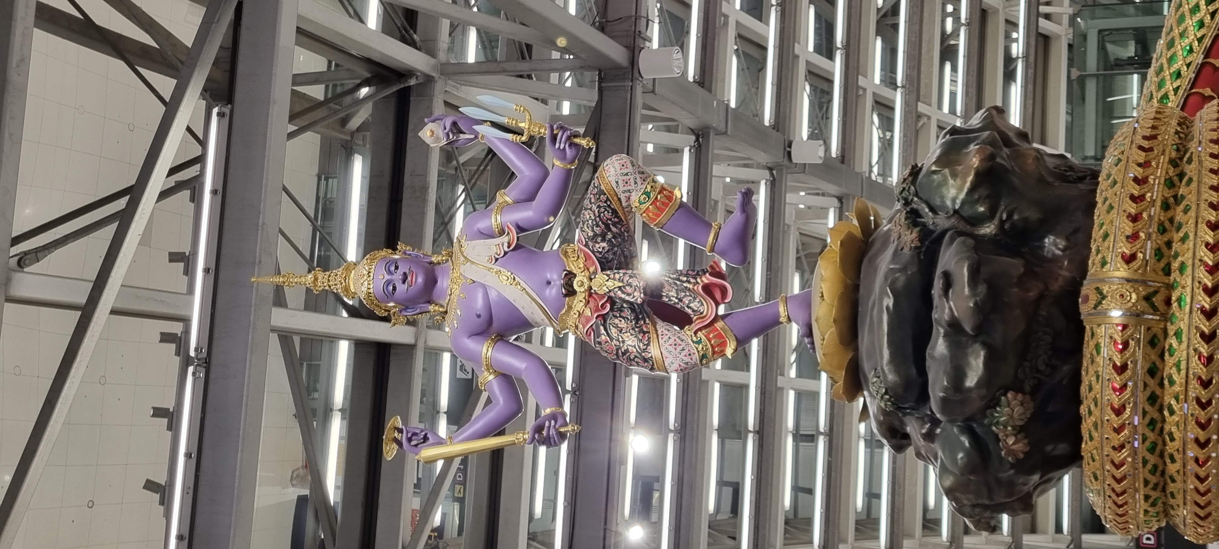 Vishnu in an installation at the Svarnabhumi Airport in Bangkok.