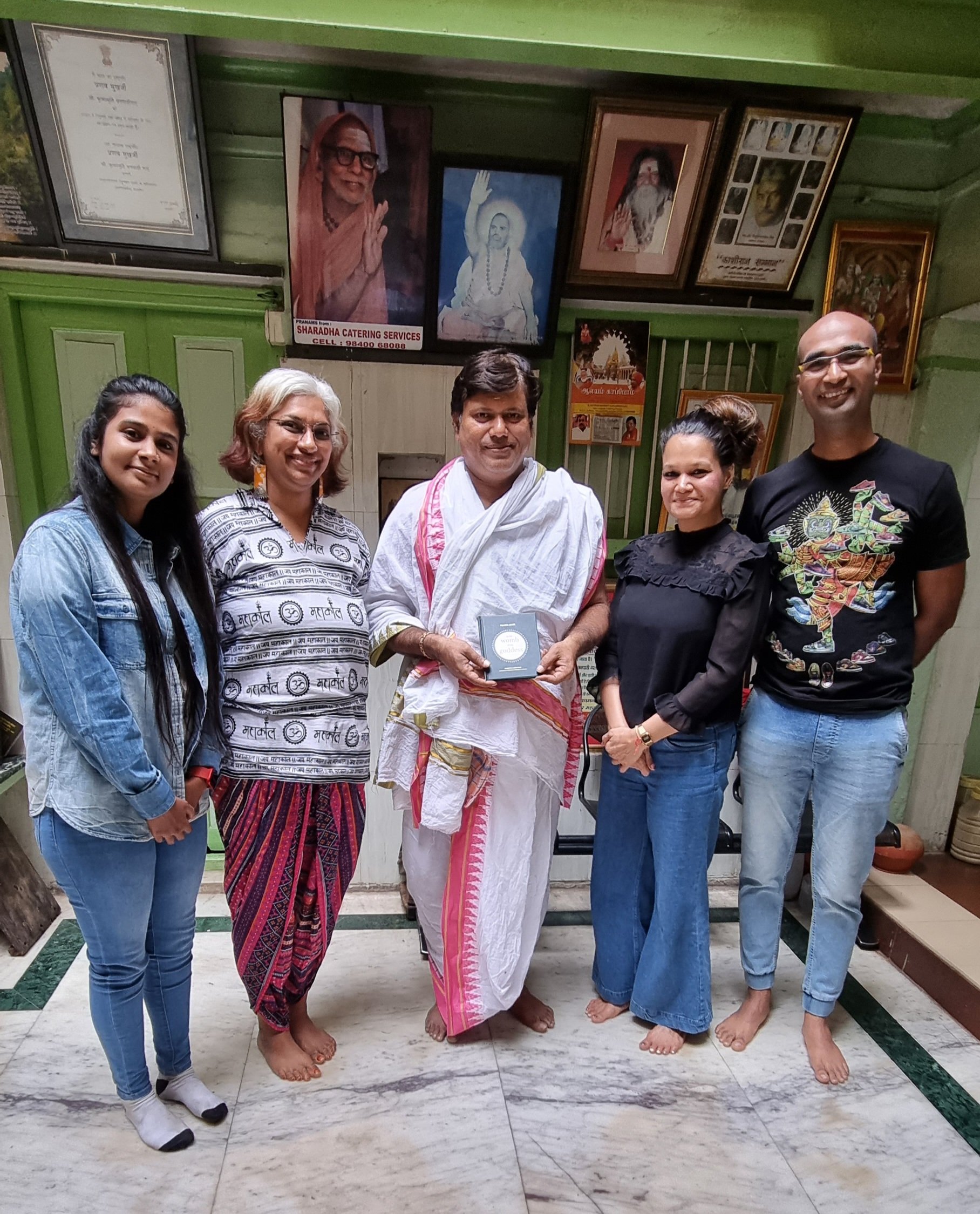 A picture in the well-lit courtyard of Ramana ji's 100 year old house. Daily puja and rituals of various kinds happen here.