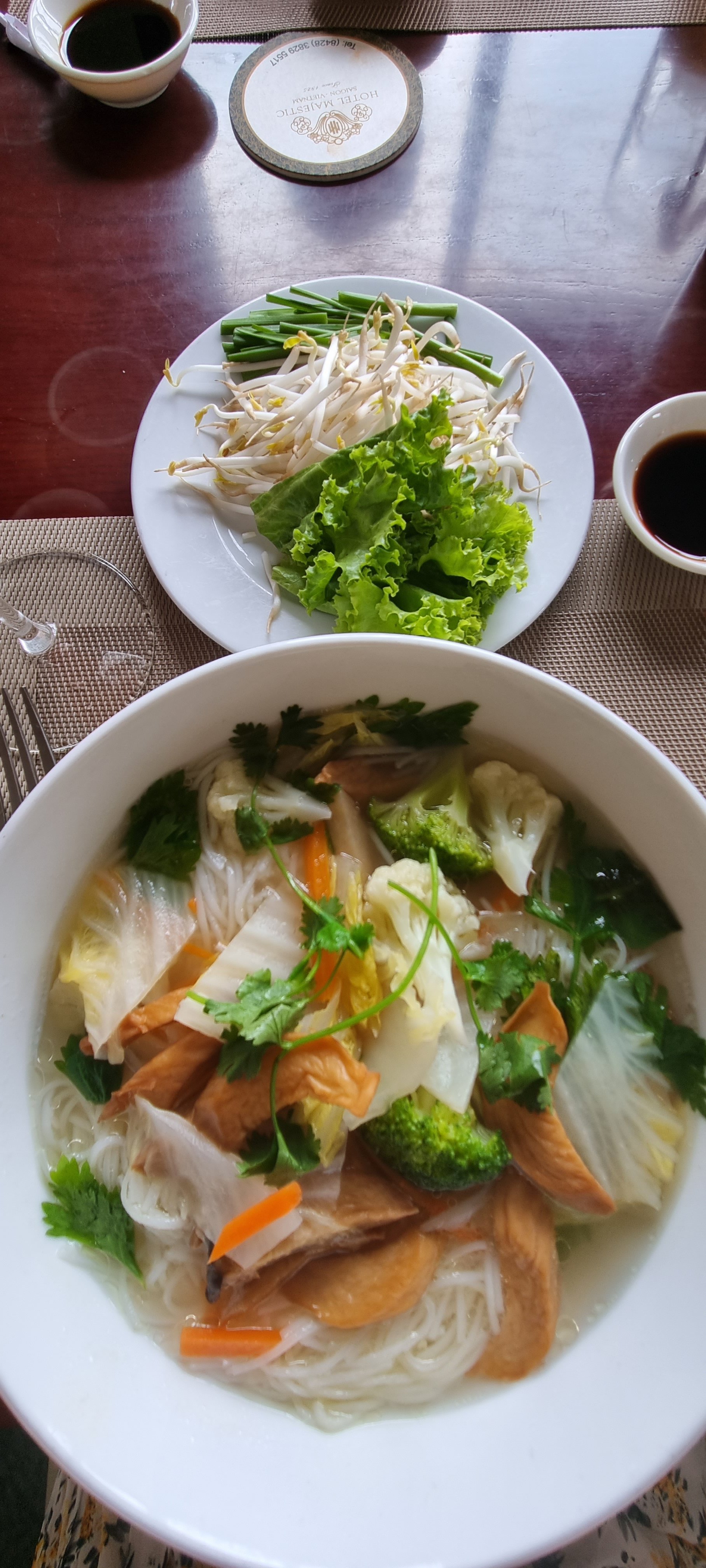 Noodle soup at the Majestic Hotel.