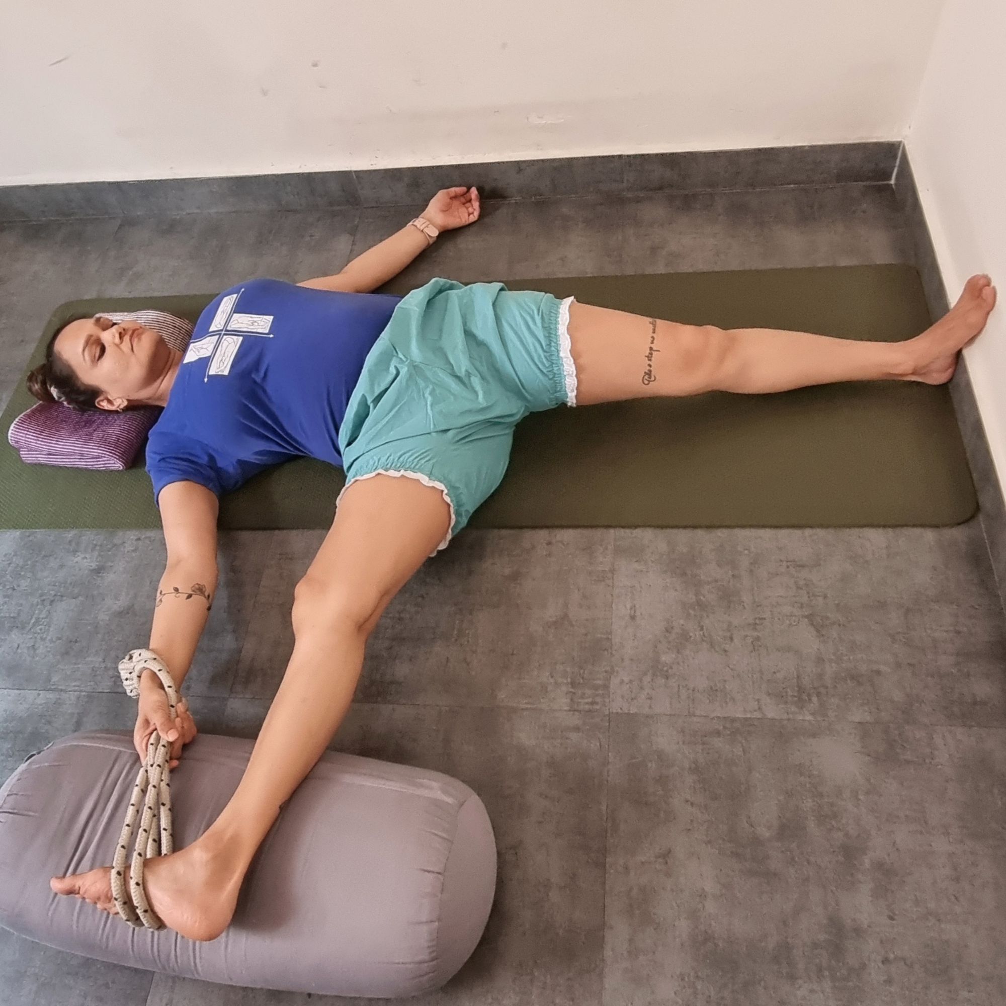 Supta padangushtasana B is wonderful to stabilise the pelvis.