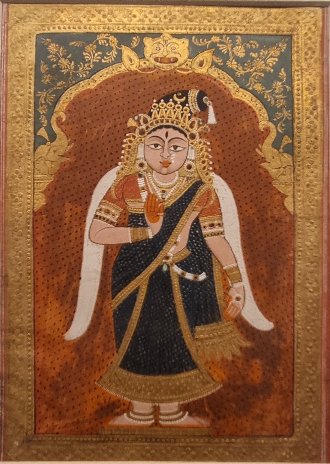 A painting from the 19th century titled 'Devi'.  From the Kangra Arts Museum.