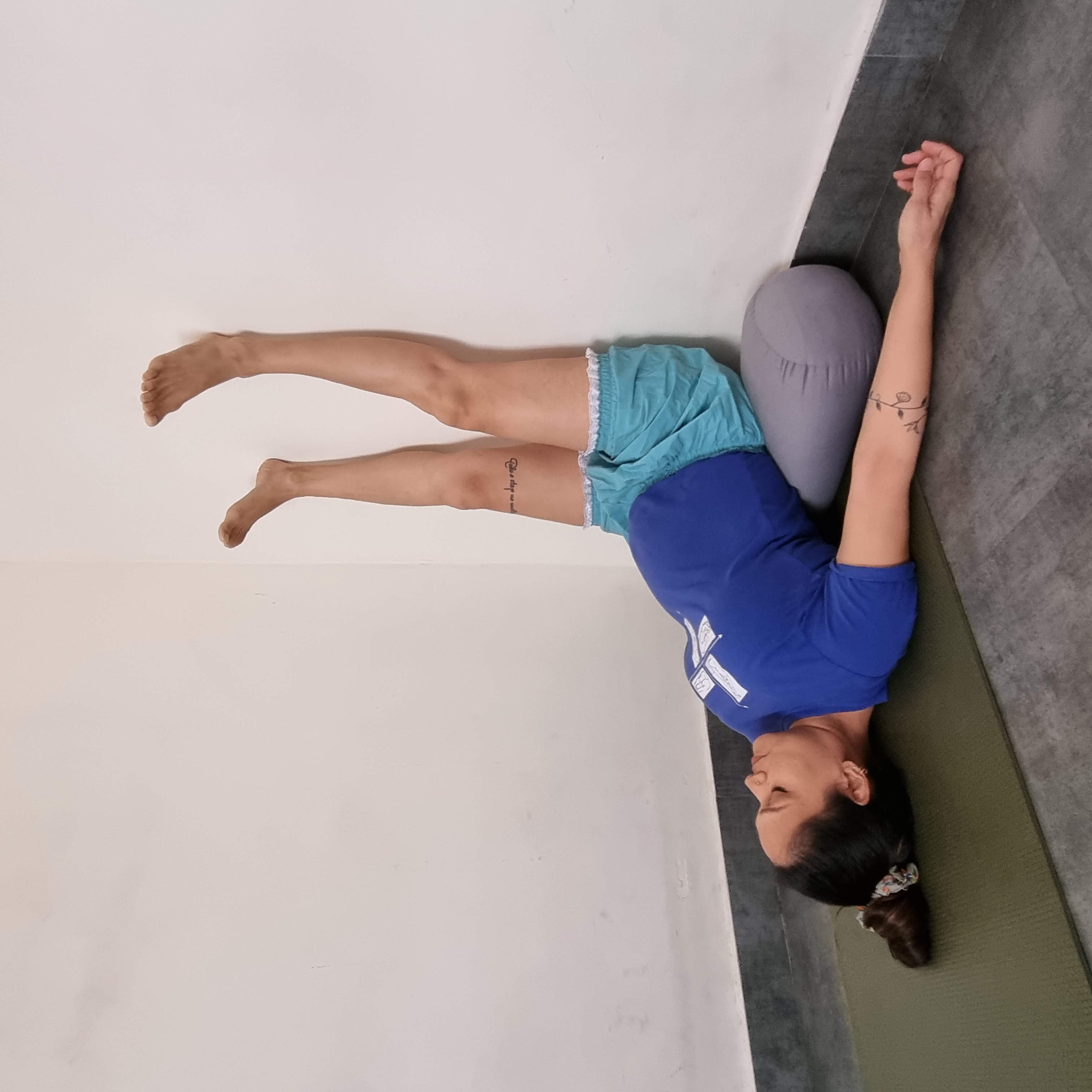 An underrated inversion - the legs up the wall pose, or viparita karani does a wonderful job of reducing swelling in the legs.