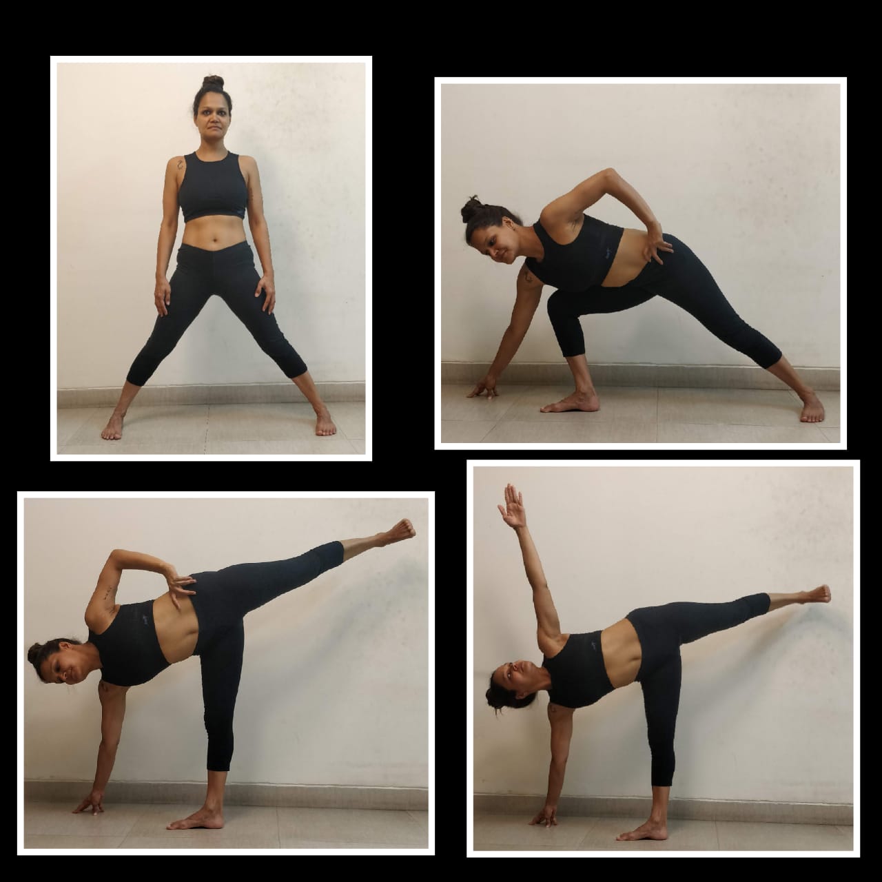 Half Moon Pose practiced during Guru Purnima tribute class