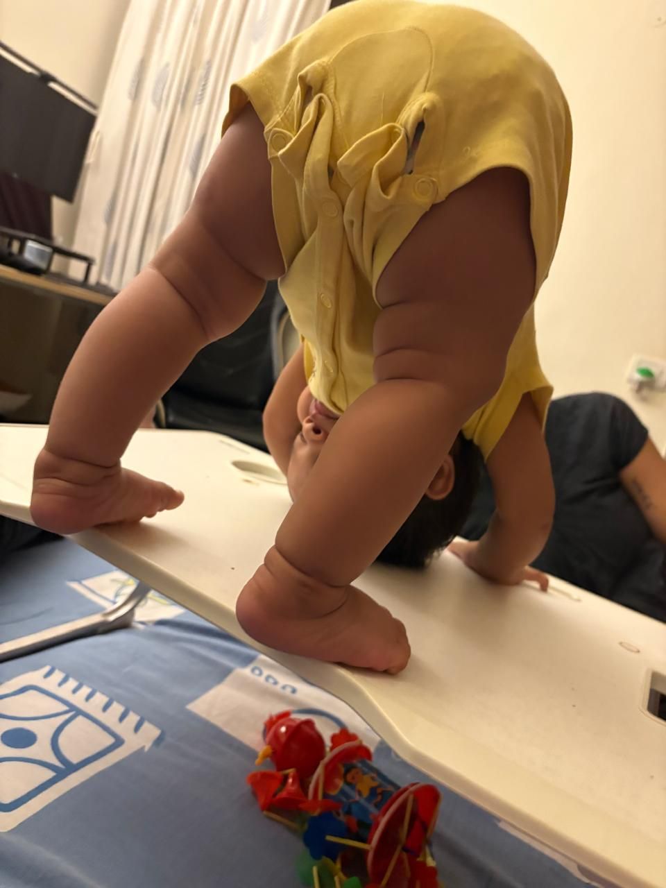 Kalini learning yoga from me, and hopefully mindfullness too!