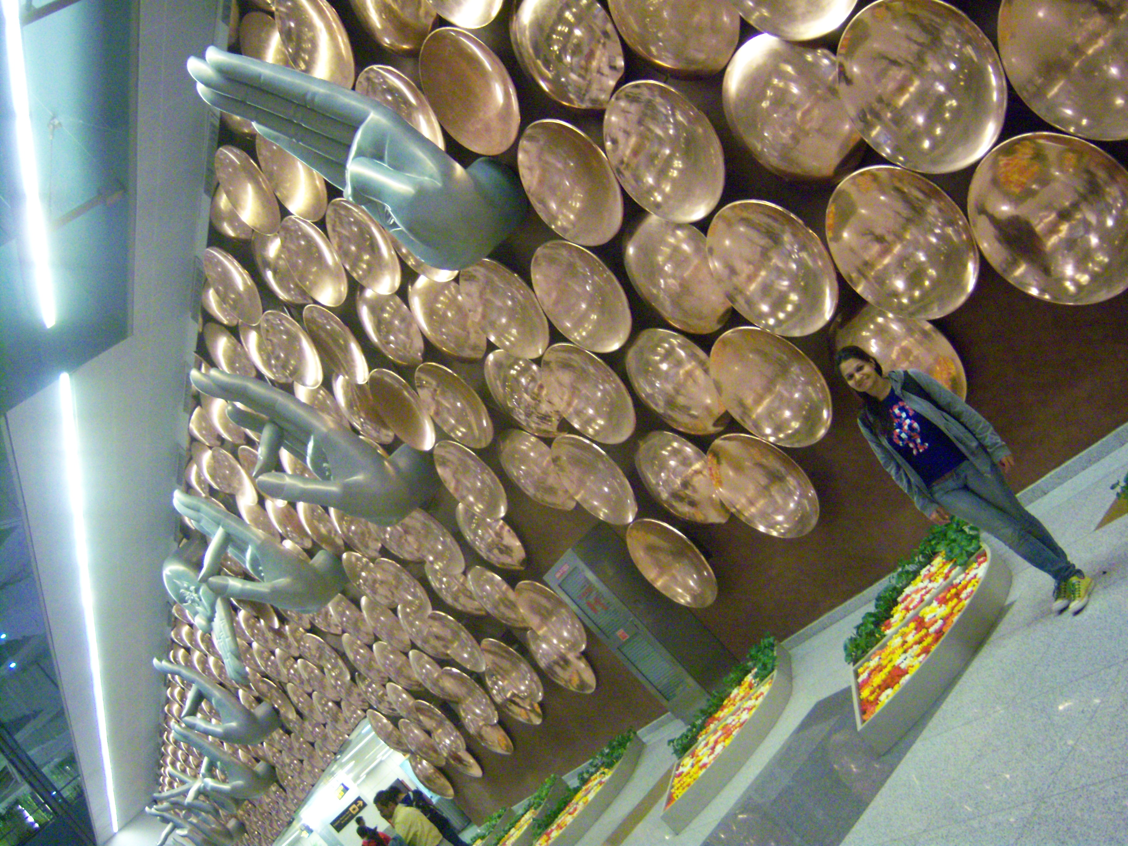 Mudras at the Delhi Airport.