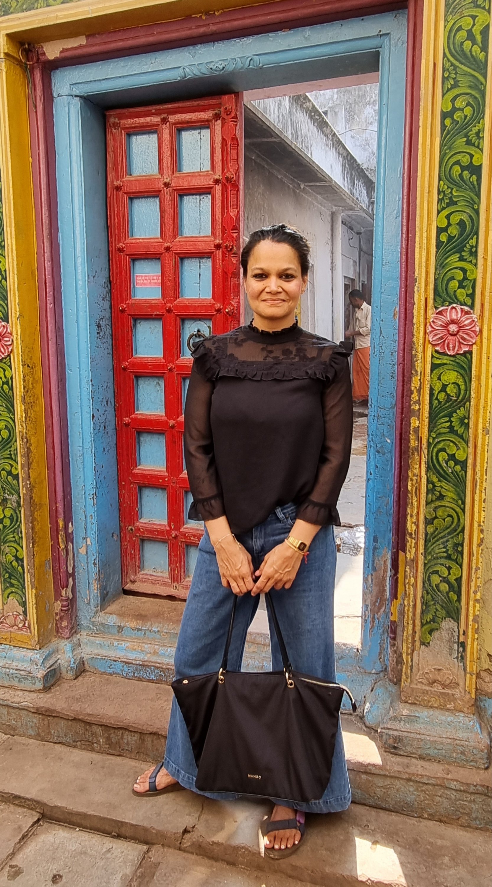 Vishalakshi temple doorway.