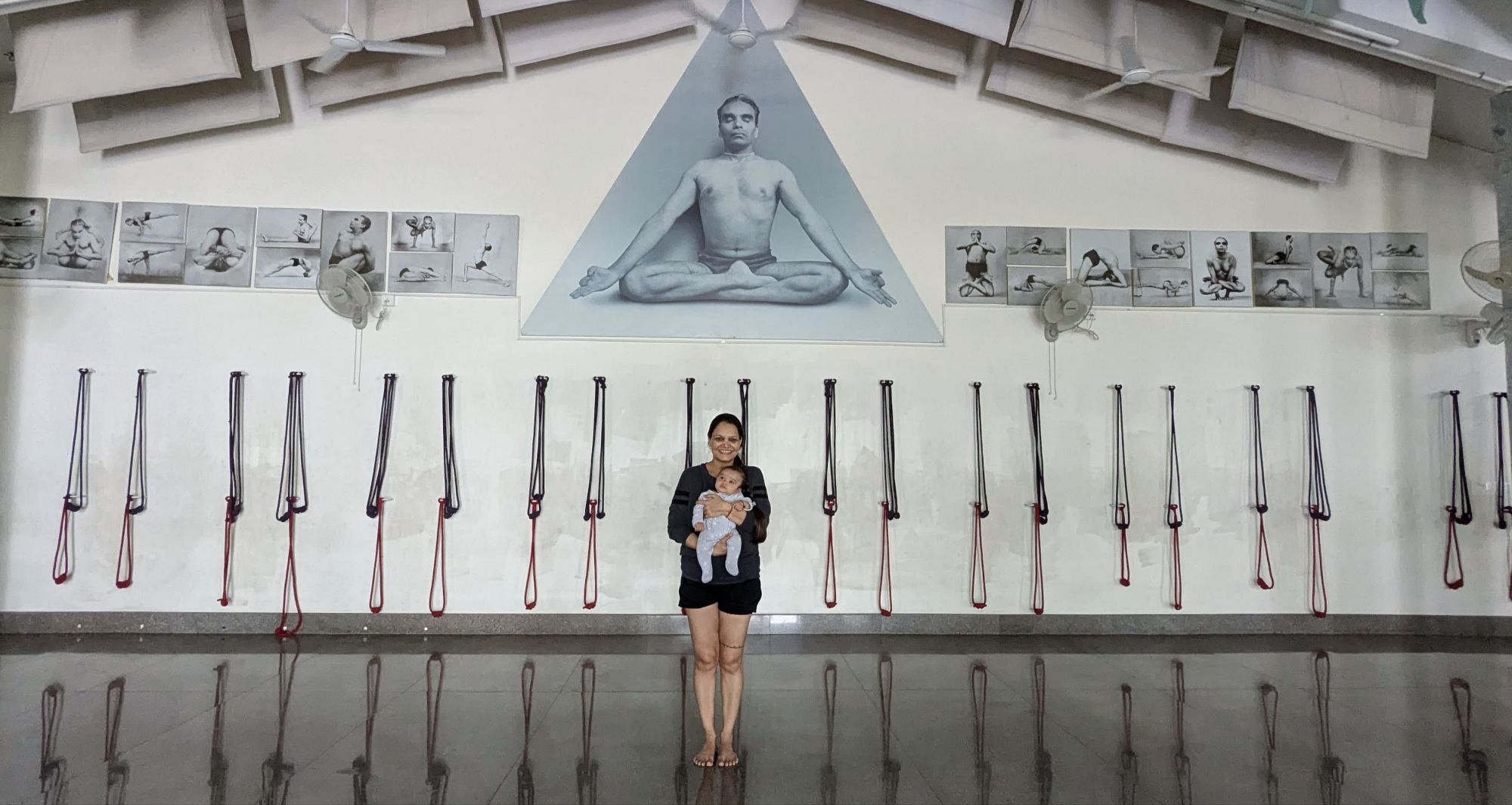 I've taken this picture so many times at Bellur, and never thought one day I'd be posing with my daughter.